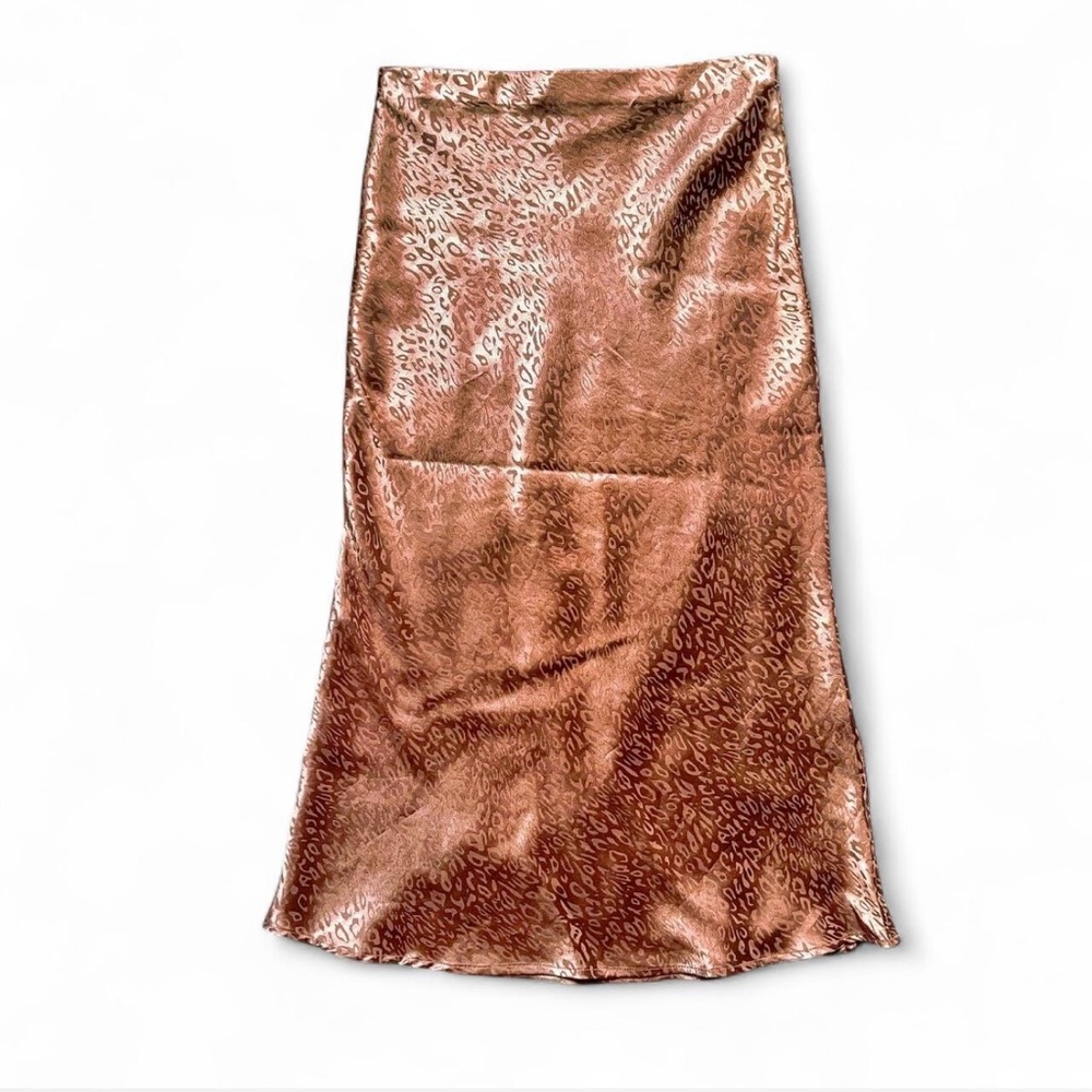Elegant Rose Gold Satin Skirt